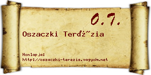 Oszaczki Terézia névjegykártya