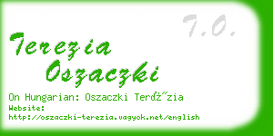 terezia oszaczki business card